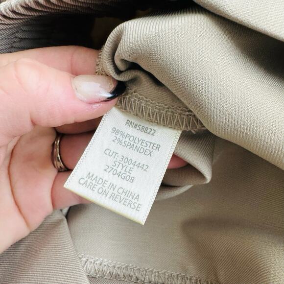 Max Studio Khaki Wide Leg Stretch Trousers Womens Size XL - Picture 7 of 8